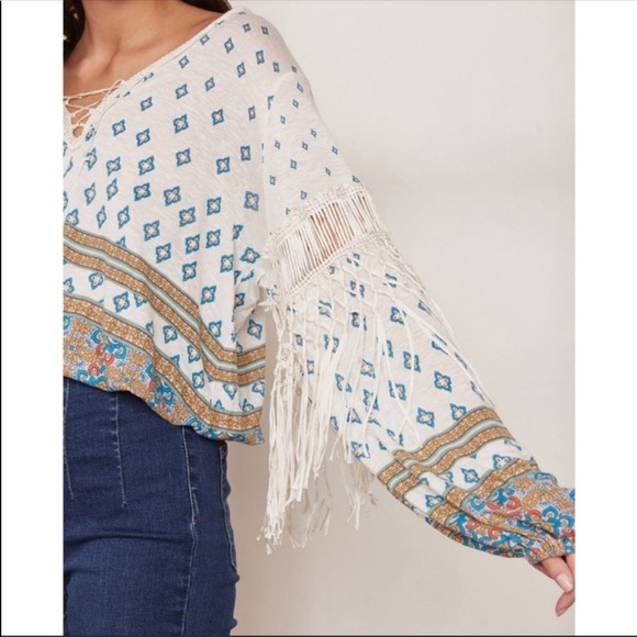 NWT Free people bohemian fringe top size medium - Picture 2 of 8
